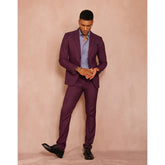 Burgundy Notch Lapel Suits for Men 2 Piece Chic Business Casual Daily Outfits Elegant Wedding Groom Tuxedo Blazer with Pants Same As Picture